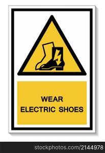 Symbol Wear Electric Shoes Sign Isolate On White Background,Vector Illustration EPS.10