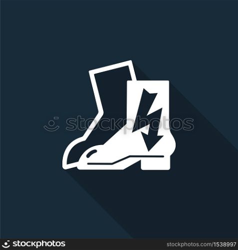 Symbol Wear Electric Shoes Sign on black background,Vector illustration