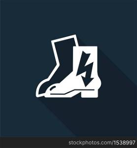 Symbol Wear Electric Shoes Sign on black background,Vector illustration