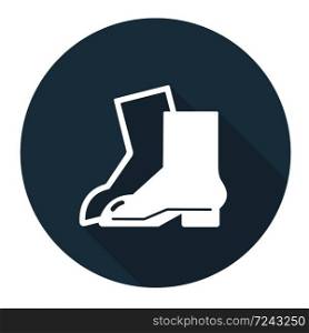 Symbol Wear Foot Protection sign on black background,Vector illustration