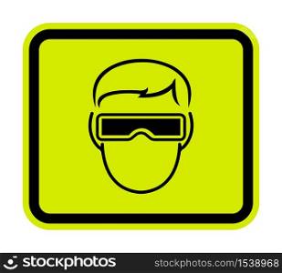 Symbol wear goggles Sign Isolate On White Background,Vector Illustration EPS.10