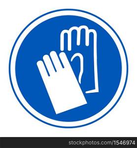 Symbol Wear Hand Protection sign Isolate On White Background,Vector Illustration EPS.10