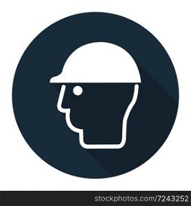 Symbol Wear Head Protection on black background,Vector illustration