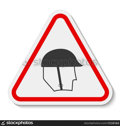 Symbol Wear Head Protection Sign Isolate On White Background,Vector Illustration EPS.10