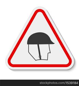 Symbol Wear Head Protection Sign Isolate On White Background,Vector Illustration EPS.10
