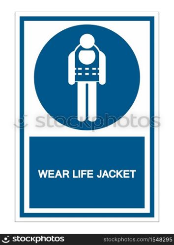 Symbol Wear Life Jacket Isolate On White Background,Vector Illustration