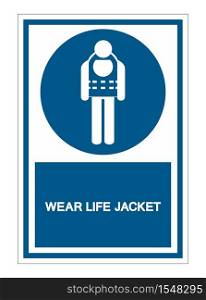 Symbol Wear Life Jacket Isolate On White Background,Vector Illustration