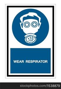 Symbol wear respirator protection Sign Isolate On White Background,Vector Illustration EPS.10