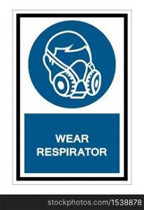 Symbol Wear Respirator sign Isolate On White Background,Vector Illustration EPS.10