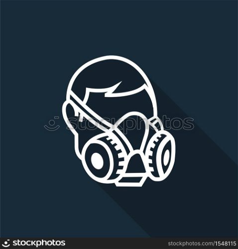 Symbol Wear Respirator sign on black background,Vector illustration