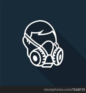 Symbol Wear Respirator sign on black background,Vector illustration