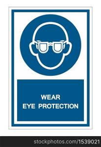 Symbol Wear Safety Glasses Sign Isolate On White Background,Vector Illustration