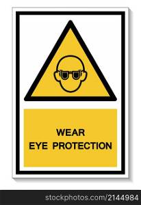 Symbol Wear Safety Glasses Sign Isolate On White Background,Vector Illustration EPS.10