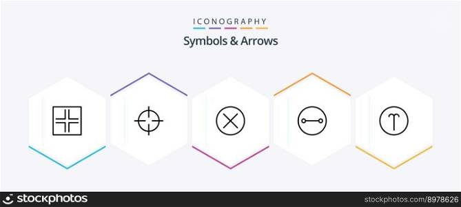 Symbols and Arrows 25 Line icon pack including symbolism. aries. close. symbols. ancient