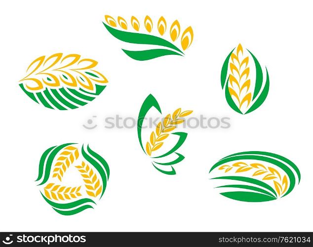 Symbols of cereal plants for agriculture design