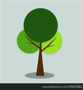 Symbols,tree icon green with beautiful leaves,Vector illustration