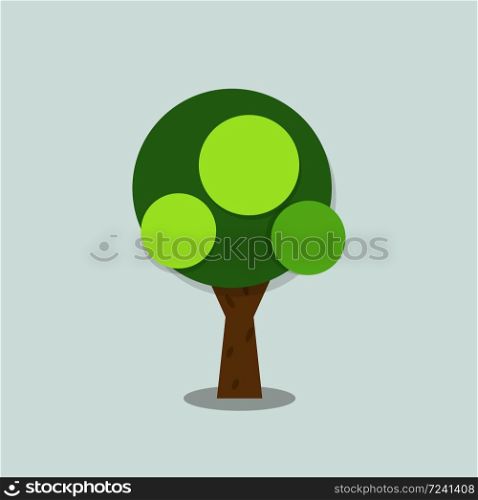 Symbols, tree icon green with beautiful leaves,Vector illustration
