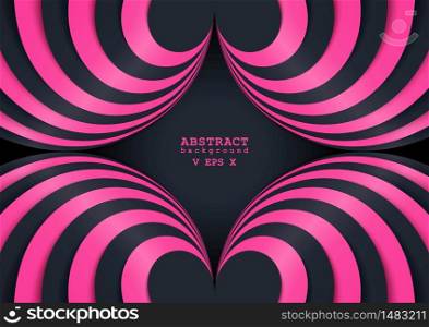 Symmetric 3D design of striped balls. Vector cover template. Abstract background in cutout paper style. Multilayer relief.. Symmetric 3D design of striped balls. Vector cover template. Abstract background in cutout paper style.