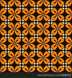 Symmetric geometric pattern with flowers in yellow colors. Symmetric geometric floral pattern