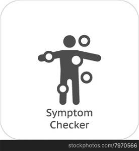 Symptom Checker and Medical Services Icon. Flat Design.