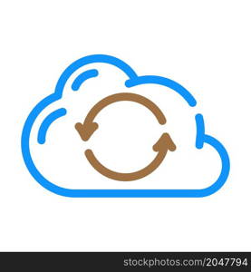 sync file with cloud color icon vector. sync file with cloud sign. isolated symbol illustration. sync file with cloud color icon vector illustration