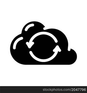 sync file with cloud glyph icon vector. sync file with cloud sign. isolated contour symbol black illustration. sync file with cloud glyph icon vector illustration