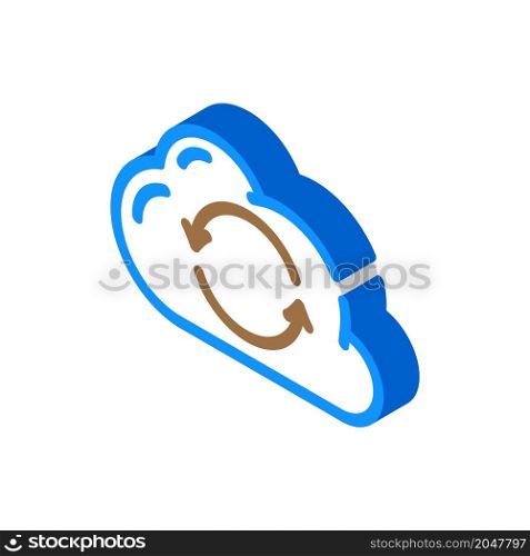 sync file with cloud isometric icon vector. sync file with cloud sign. isolated symbol illustration. sync file with cloud isometric icon vector illustration