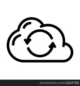 sync file with cloud line icon vector. sync file with cloud sign. isolated contour symbol black illustration. sync file with cloud line icon vector illustration