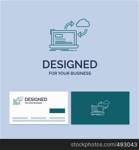 sync, processing, data, dashboard, arrows Business Logo Line Icon Symbol for your business. Turquoise Business Cards with Brand logo template. Vector EPS10 Abstract Template background