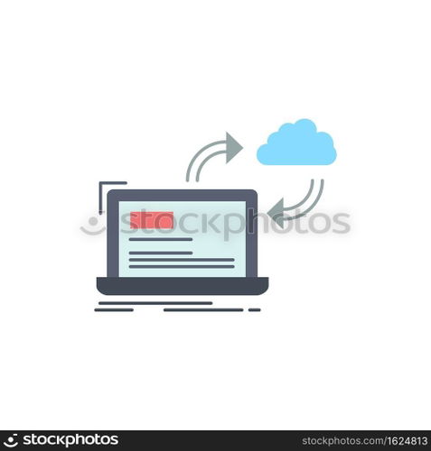 sync, processing, data, dashboard, arrows Flat Color Icon Vector