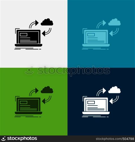 sync, processing, data, dashboard, arrows Icon Over Various Background. glyph style design, designed for web and app. Eps 10 vector illustration. Vector EPS10 Abstract Template background