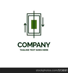 sync, synchronization, data, phone, smartphone Flat Business Logo template. Creative Green Brand Name Design.