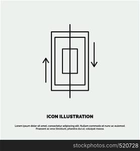 sync, synchronization, data, phone, smartphone Icon. Line vector gray symbol for UI and UX, website or mobile application. Vector EPS10 Abstract Template background