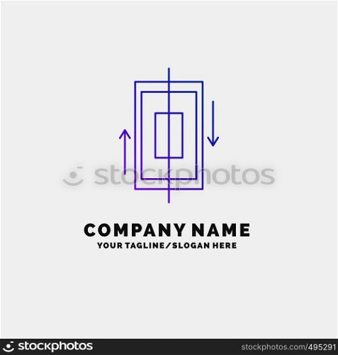 sync, synchronization, data, phone, smartphone Purple Business Logo Template. Place for Tagline. Vector EPS10 Abstract Template background