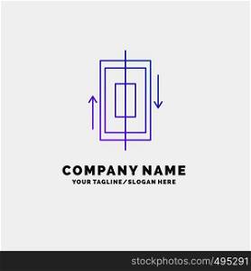 sync, synchronization, data, phone, smartphone Purple Business Logo Template. Place for Tagline. Vector EPS10 Abstract Template background