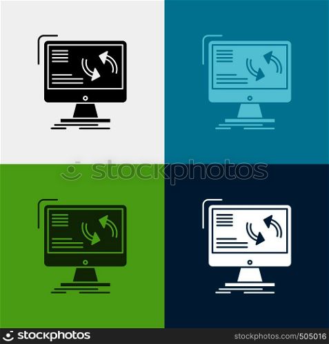 synchronization, sync, information, data, computer Icon Over Various Background. glyph style design, designed for web and app. Eps 10 vector illustration. Vector EPS10 Abstract Template background