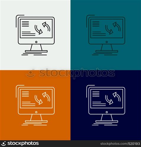 synchronization, sync, information, data, computer Icon Over Various Background. Line style design, designed for web and app. Eps 10 vector illustration. Vector EPS10 Abstract Template background