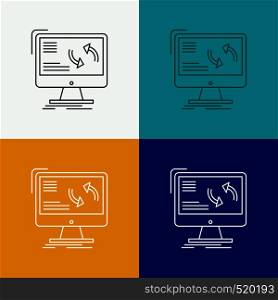 synchronization, sync, information, data, computer Icon Over Various Background. Line style design, designed for web and app. Eps 10 vector illustration. Vector EPS10 Abstract Template background