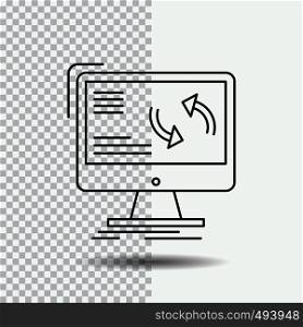 synchronization, sync, information, data, computer Line Icon on Transparent Background. Black Icon Vector Illustration. Vector EPS10 Abstract Template background