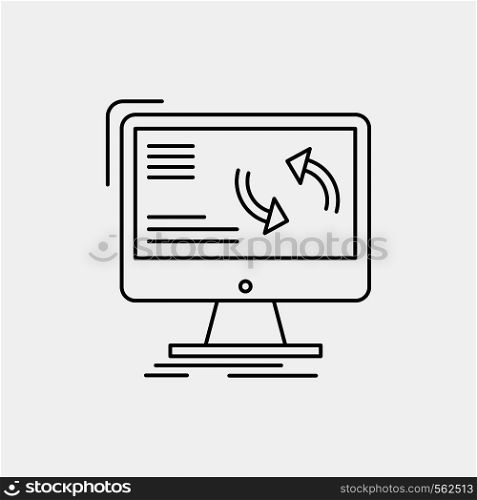 synchronization, sync, information, data, computer Line Icon. Vector isolated illustration. Vector EPS10 Abstract Template background