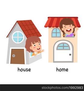 synonyms house and home vector illustration