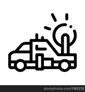 Synoptic Truck Icon Vector. Outline Synoptic Truck Sign. Isolated Contour Symbol Illustration. Synoptic Truck Icon Vector Outline Illustration