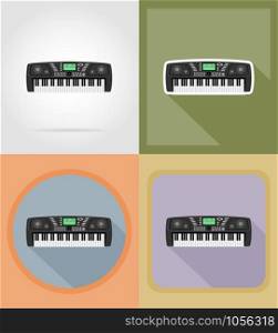 synthesizer flat icons vector illustration isolated on background