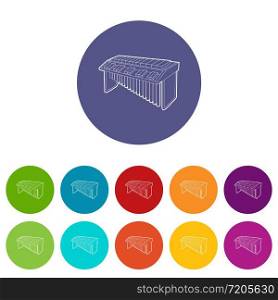 Synthesizer icons color set vector for any web design on white background. Synthesizer icons set vector color