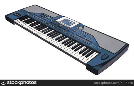 Synthesizers, illustration, vector on white background.