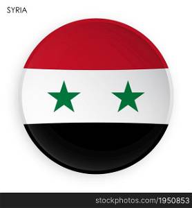 SYRIA flag icon in modern neomorphism style. Button for mobile application or web. Vector on white background