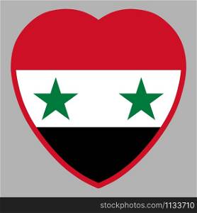 Syria Flag In Heart Shape Vector illustration eps 10.. Syria Flag In Heart Shape Vector