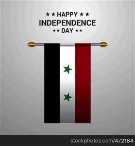 Syria Independence day hanging flag background
