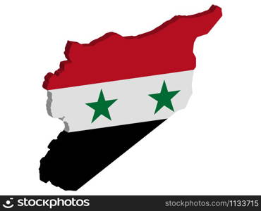 Syria Map Flag 3D Vector illustration eps 10.. Syria Map Flag Vector illustration eps 10.