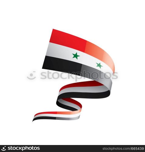 Syria national flag, vector illustration on a white background. Syria flag, vector illustration on a white background